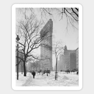 Flatiron Building in Winter, 1902. Vintage Photo Magnet